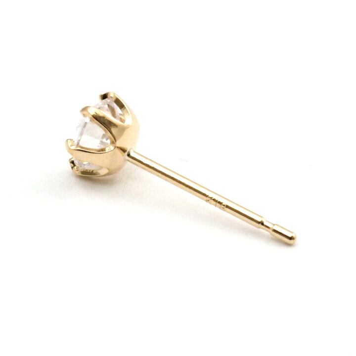 楽天市場】ピアス 18k 18金 シンプル 一粒 k18 キュービック 