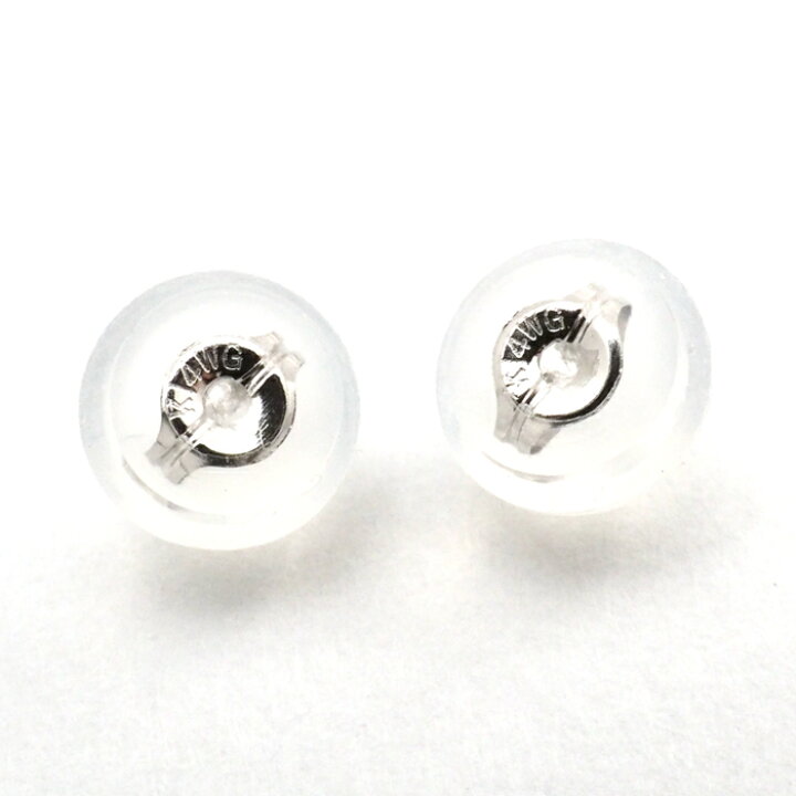 楽天市場】ピアス ホワイトゴールド シンプル K14WG 14金 一粒 k14  