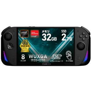 �y�V�i�zAOKZOE A1X �|�[�^�u���Q�[�~���OPC AMD Ryzen AI 9 HX 370/Radeon 890M/������32GB/SSD 2TB/8.0�^ 1920×1200 120Hz VRR �^�b�`�p�l��/Windows 11 �������� �������K�� 1�N�ۏ� aoka1x-2gb32gb