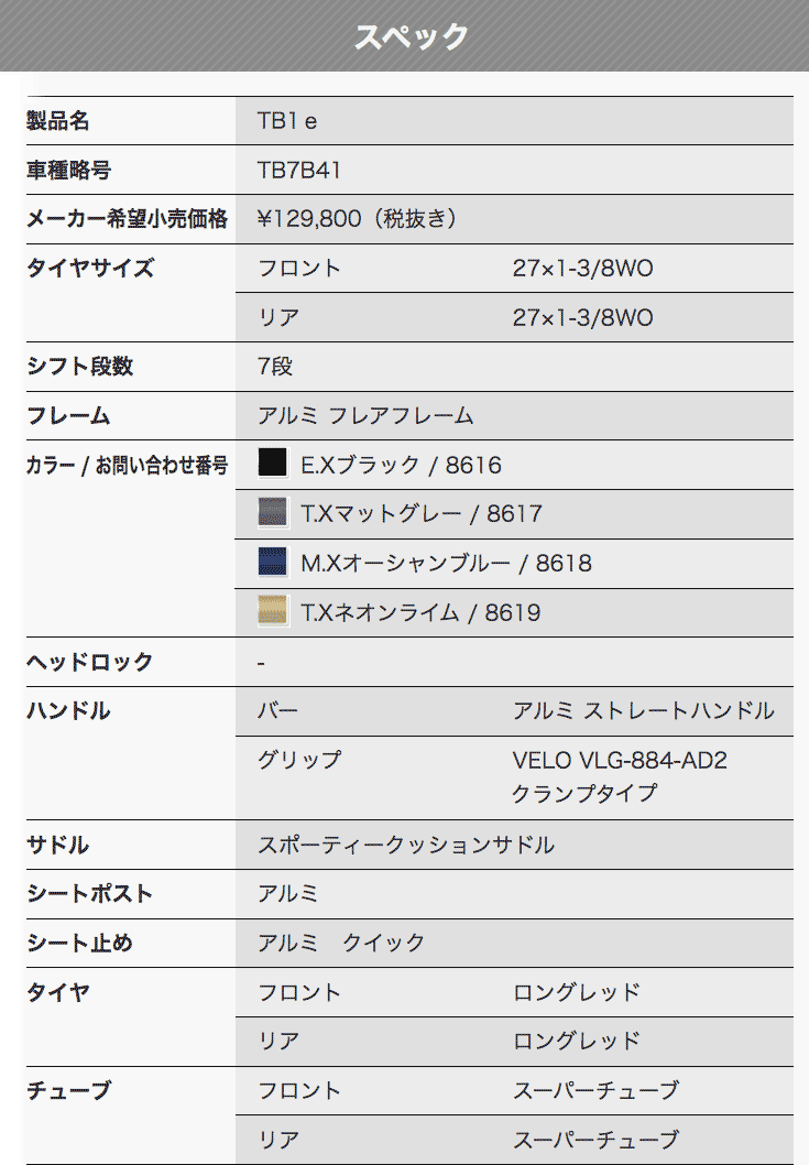 楽天市場】2021年モデル TB7B41 TB1e 【T.Xマットグレー】ティー