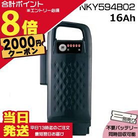 【2000円クーポン先着18日0時〜ポイント最大8倍エントリー要】＊当日発送 平日13時迄注文分＊NKY594B02 ブラック 16Ah 軽量 急速充電対応 新品 純正品 パナソニック Panasonic リチウムイオンバッテリー 電動アシスト 電気用品安全法特定電気用品PSEマーク取得商品 op