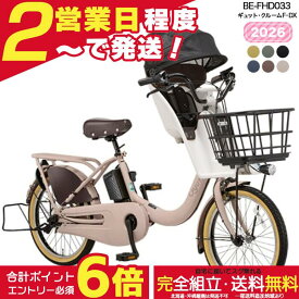 【2000円クーポン＆最大6倍】【送料無料 ※一部地域限定 2026年 ギュット・クルームF・DX BE-FHD033 パナソニック 20インチ 16Ah ギュット クルーム 電動アシスト自転車 電動自転車 子乗せ自転車 3人乗り対象 前子供乗せ 防犯登録無料