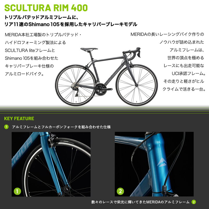 楽天市場】【最大6倍エントリ要】MERIDA SCULTURA RIM 400 スクル 