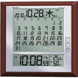 SEIKO セイコー マンスリーカレンダー 掛置兼用時計 温湿度表示付き電波時計 SQ421B 掛置き兼用時計/温湿時計/壁掛け電波時計/電波壁掛け時計 デジタル【北海道・沖縄・離島配送不可】