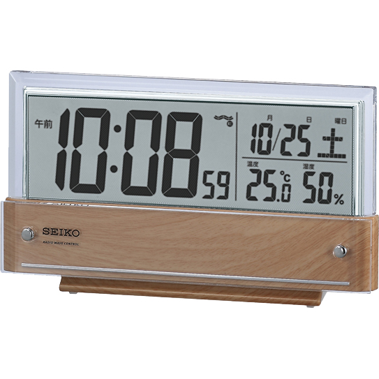 SQ782B デジタル時計 SEIKO セイコー シースルー液晶 置き時計 電波時計 電波置き時計 電波置時計 卓上時計 卓上電波時計 テーブルクロック デスククロック