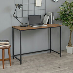 【10/30はエントリーで当店最大P5倍!】【メーカー直送】【代引不可】【日時指定不可】【北海道・沖縄・離島不可】萩原 ロングデスク 机 デスクテーブル ブラウン 幅100cm コンセント付き LT-