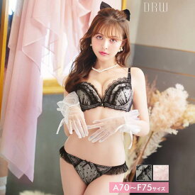 ブラジャーショーツセットラブリードットチュールブラジャー&フルバックショーツ