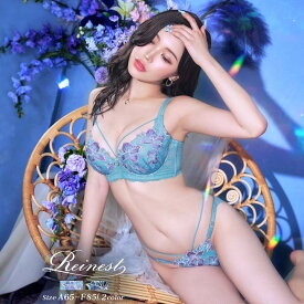【6/5再販】グロリアスマリンフラワー育乳脇高★魔法のブラジャー&バック透けフルバックショーツ [Reinest]