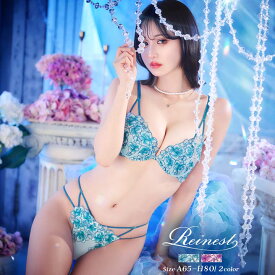 [A〜Hサイズ / 選べるショーツタイプ] シャインブロッサムストリングブラジャー&バック透けフルバック or Tバックショーツ[永尾まりや着用] [Reinest]