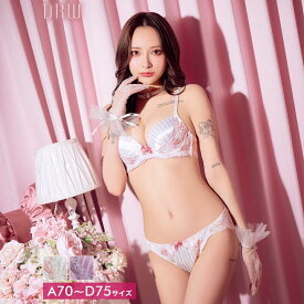 ラブリーリボンストライプブラジャー&フルバックショーツ