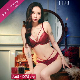 【11/10新作】グロウサテンストリングブラジャー&バック透けTバックショーツ