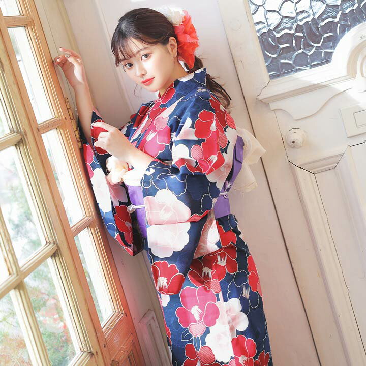 楽天市場 浴衣 セット レトロ 椿 柄 浴衣 帯 下駄 3点 セット Yukata By Dazzy 浴衣 レディース 浴衣 大人 浴衣 帯 21 新作 浴衣 平帯 リバーシブル帯 女性用 大人用 和装 和服 和装小物 花柄 フリーサイズ
