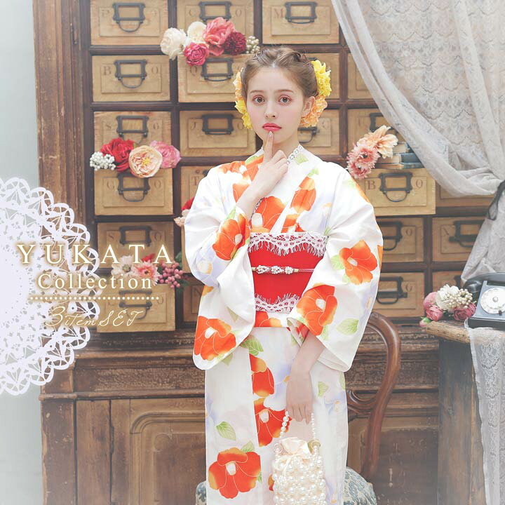 楽天市場 浴衣 セット フェミニン フラワー 浴衣 下駄 3点 セット Yukata By Dazzy 浴衣 レディース 浴衣 大人 浴衣 帯 21 新作 浴衣 作り帯 女性用 大人用 和装 和服 和装小物 フリーサイズ 下着専門 Drw楽天市場店
