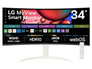 ��LG�G���N�g���j�N�X webOS���� 21:9�Ȗʌ^ �E���g�����C�h�X�}�[�g���j�^�[ MyView Smart Monitor 34SR65QC-W [34�C���` �z���C�g]�yPC���j�^�[�E�t���f�B�X�v���C�z�y���������z