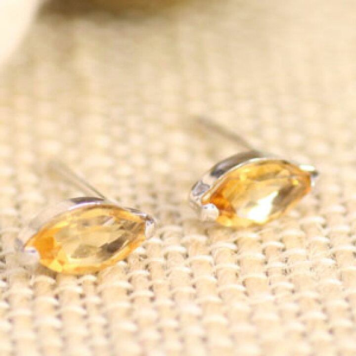 楽天市場】pt900 シトリン 4x8 マーキス ピアス : Designer