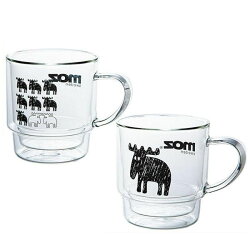 mozモズペアサーモマグ(耐熱ガラス)50050-6