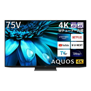 ���ő�3000�~CP�{P3�{�I�I6/25���V���[�v �e���r 75�C���` AQUOS 4K�t���e���r 75V YouTube/Bluetooth�Ή� 4T-C75EL1 SHARP�y�]���s�z