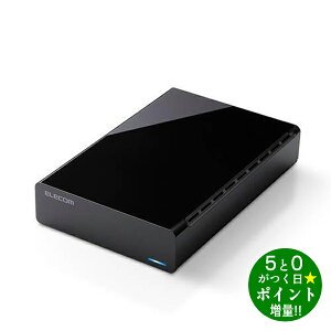 �G���R�� �O�t��HDD 8TB �e���r�^��p �t�@�����X�É��݌v ELD-HTV080UBK �u���b�N ELECOM�y�]���s�z
