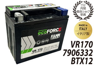 FIAMM フィアム ベンツ サブバッテリー エコフォース イタリア製 12V 10Ah 170CCA 7906332 BTX12 VR170 0009829208 補器 補助 スターター セカンド バッテリーエコフォース