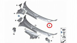 BMW MINI カウルトップカバー 純正 新品 F55 F56 F57 51717301014 カウルカバー カウルトップカバー カウルトップパネル カウル トップ カバー パネル ビーエムダブリュー ミニ ビーエムミニ