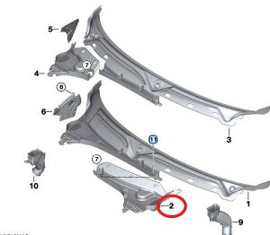 BMW MINI カウルカバー 左 純正 新品 F55 F56 F57 51717305493 カウルカバー カウルトップカバー カウルトップパネル カウル トップ カバー パネル ビーエムダブリュー ミニ ビーエムミニ LH 左側