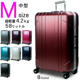 スーツケース 送料無料 Mサイズ TSAロック ハイエンドモデル 新型クリムゾン・プロ フレームタイプ 中型 3泊〜7泊