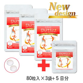 創業45年 グルコサミン 80粒入×3袋 コラーゲン コンドロイチン カルシウム ビタミンCの5大栄養素配合 持ち運びに便利な小袋 5日分増量 大日ヘルシーフーズ直販 ポスト投函
