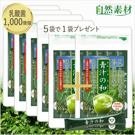 創業45年 お徳用5袋+1セット 千億個の乳酸菌青汁 計60本 有機大麦若葉に桑の葉、明日葉 青汁の和 乳酸菌 ビタミン ミネラル 腸内環境サポート 野菜不足 スティック3g×10包入 ポスト投函