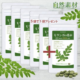 無農薬 モリンガの恵み 120粒 まとめ買い5袋+1袋プレゼント（ 約6ヶ月分）100％天然モリンガ モリンガ サプリ 保存料着色料無添加 国内製造 創業45年 大日ヘルシーフーズ ポスト投函
