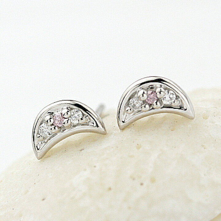 楽天市場】K18WGピンクダイヤモンドピアス 0.02ct 0.04ct  