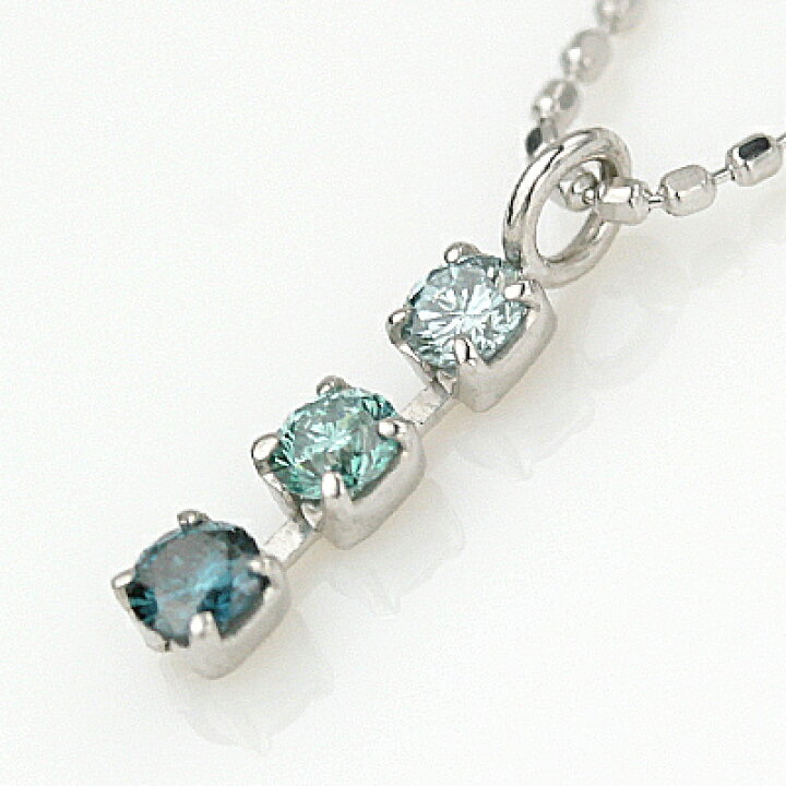 楽天市場】K18WGマルチブルーダイヤモンドペンダント 0.15ct カラー  