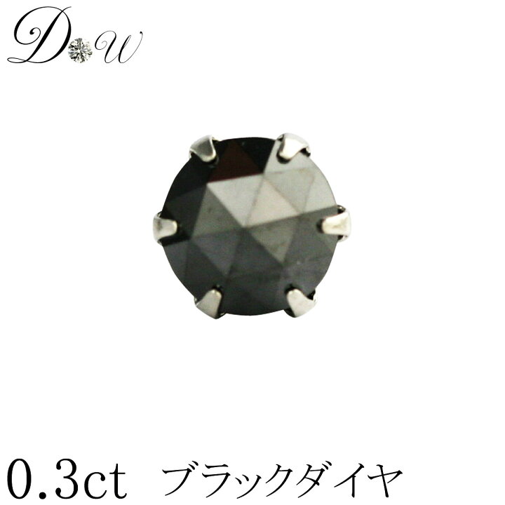 楽天市場】PT ブラックダイヤ ピアス 0.3ct 片耳用 品質保証書付 