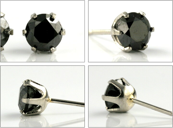 楽天市場】ブラックダイヤモンド ピアス 1.0ct プラチナ900 PT900 【6  