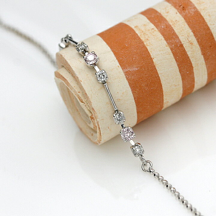楽天市場】K18WGピンクダイヤモンドブレスレット 0.12ct 0.12ct  