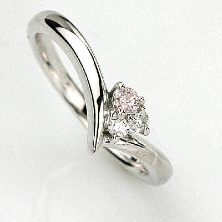 楽天市場】K18WG天然ピンクダイヤリング 0.05ct 0.06ct 