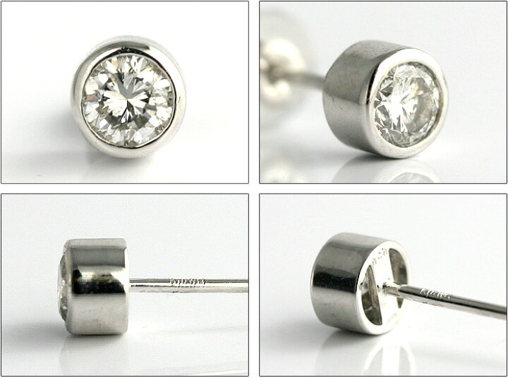 楽天市場】K18WG 天然ダイヤモンド フクリン留めピアス 0.20ct 【品質  