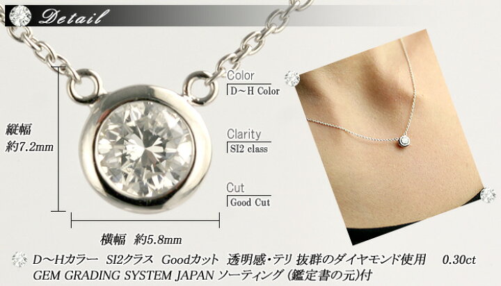 楽天市場】デザインが選べる【別格のダイヤネックレス】0.3ct【Fカラー 