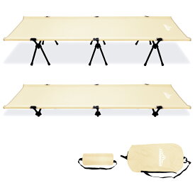 コット2way フォールディング　耐荷重150kg 収納バッグ付き 専用枕付き キャンプベッド