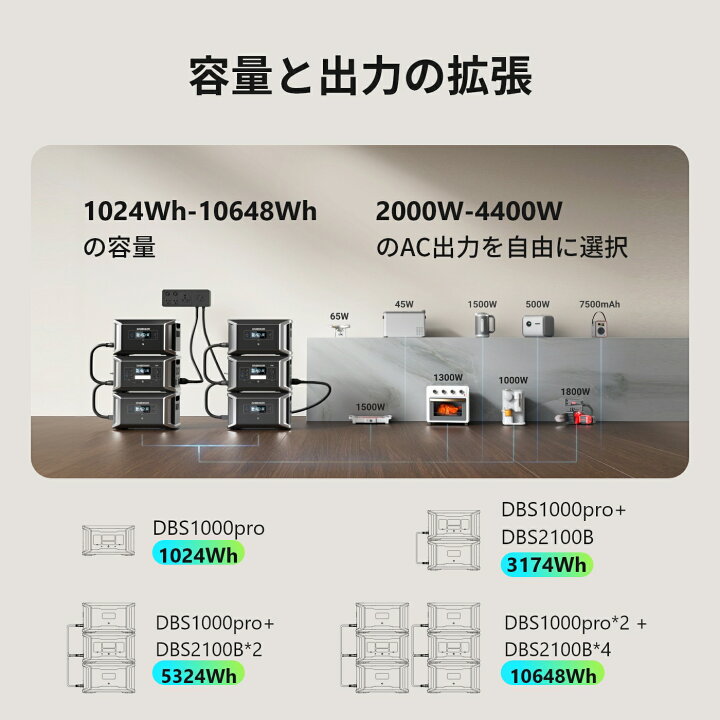 楽天市場】【最安値挑戦中！】Dabbsson 1024Wh ポータブル電源セット 