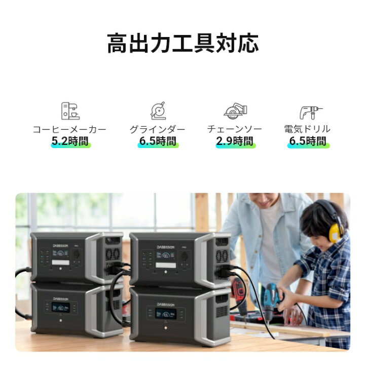 楽天市場】Dabbsson ポータブル電源 DBS1000Pro 二台 EV用半固体リン酸 