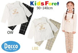 【40％OFF SALE セール】Kids Foret キッズフォーレ 2024 春夏 くまプリント長袖パジャマ(90~140cm)B13701