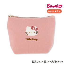 ハローキティ もこもこ刺繍ポーチ 化粧ポーチ コスメポーチ サンリオ 小物入れ 立体刺繍 サガラ刺繍 スウェット生地 収納 レッド かわいい 可愛い おしゃれ 雑貨 Sanrio 丸眞 MARUSHIN Sanrio キティちゃん Hello Kitty 追跡可能メール便 全国送料無料 ギフト プレゼント