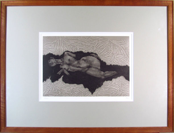 最安値 加山又造 銅版画 １９８５年 黒いガウンの裸婦'８５