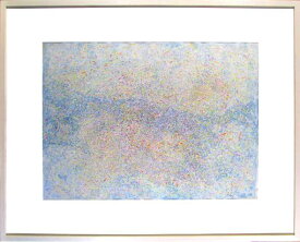 靉謳 アイオー 青の中のたくさんの形 水彩画20号 1958年