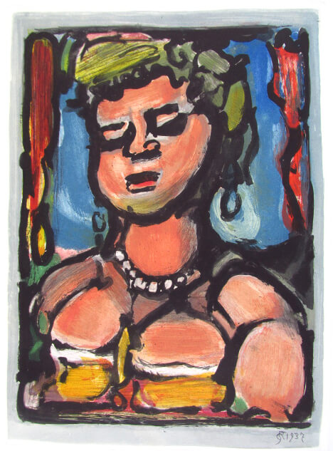 楽天市場】ジョルジュ ルオー 伏目の娼婦 悪の華 色彩銅版画 １９３７