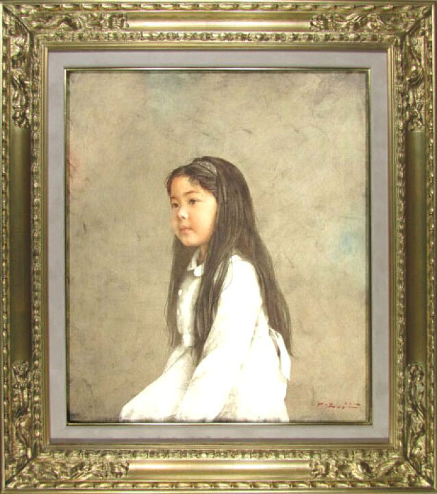 藤井勉、「陽だまり」、希少な額装用画集より、新品高級額装付、送料 