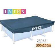 フレームプール用カバー 3mプール用 プールカバー ヒモ付 intex プール28272 専用カバー 3m×2m インテッ…
