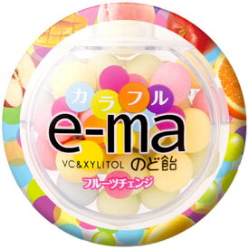 【UHA味覚糖】e-maのど飴［容器入］〈カラフルフルーツチェンジ〉（6個入）