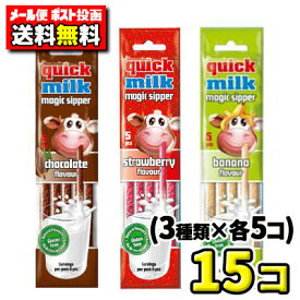 【メール便】【送料無料】フェルフォルディ　5本入りクイックミルク チョコレート味・ストロベリーア味・バナナ味（3種類各5袋／合計15袋）