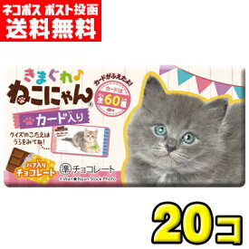 【ポスト投函メール便】【送料無料】正栄デリシィ　きまぐれねこにゃんカード入りチョコレート（20個）